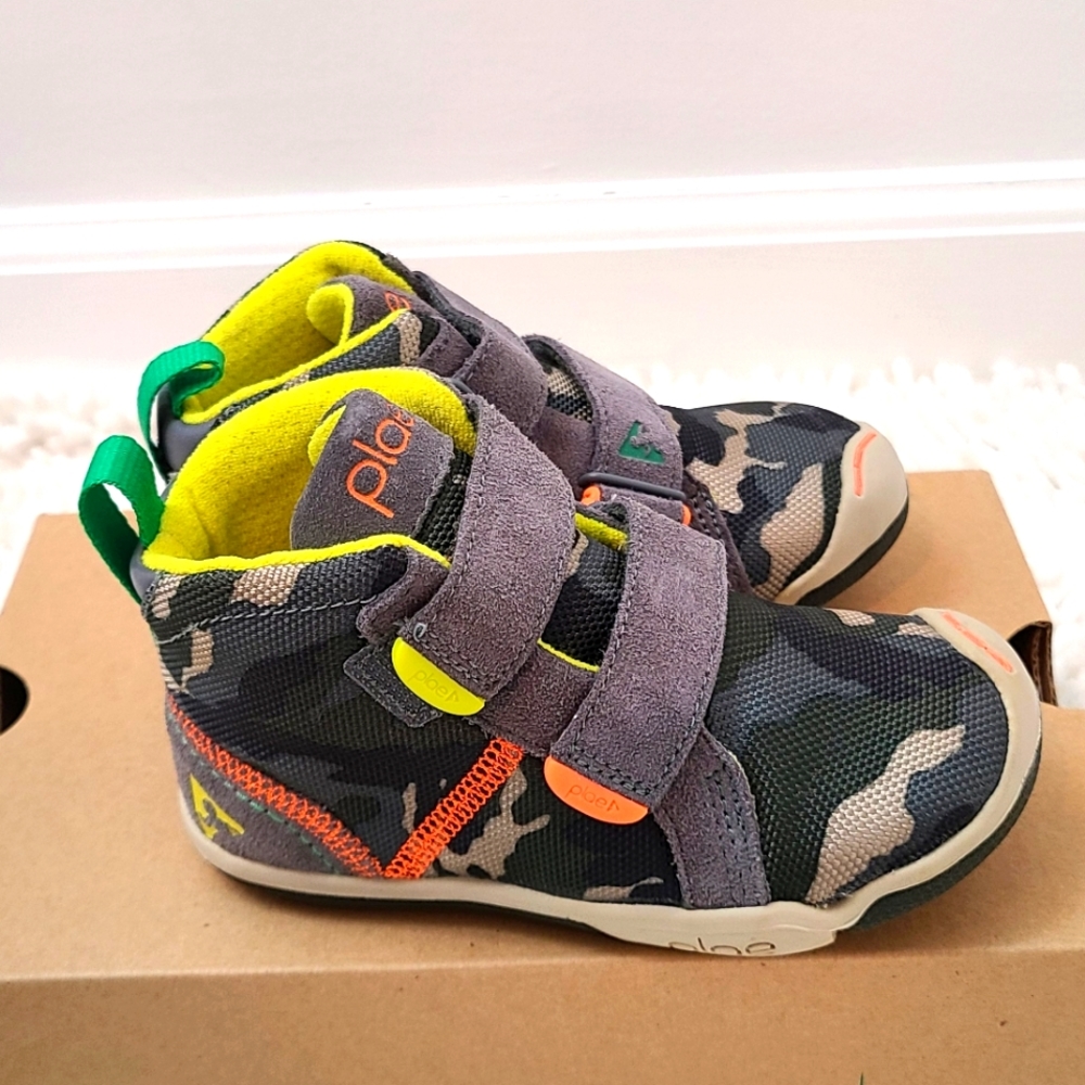 NIB PLAE Max Suede Steel Camo Kids Sneakers - Picture 7 of 10
